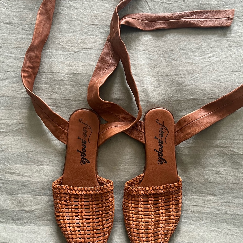 Free People Brown Woven Flats